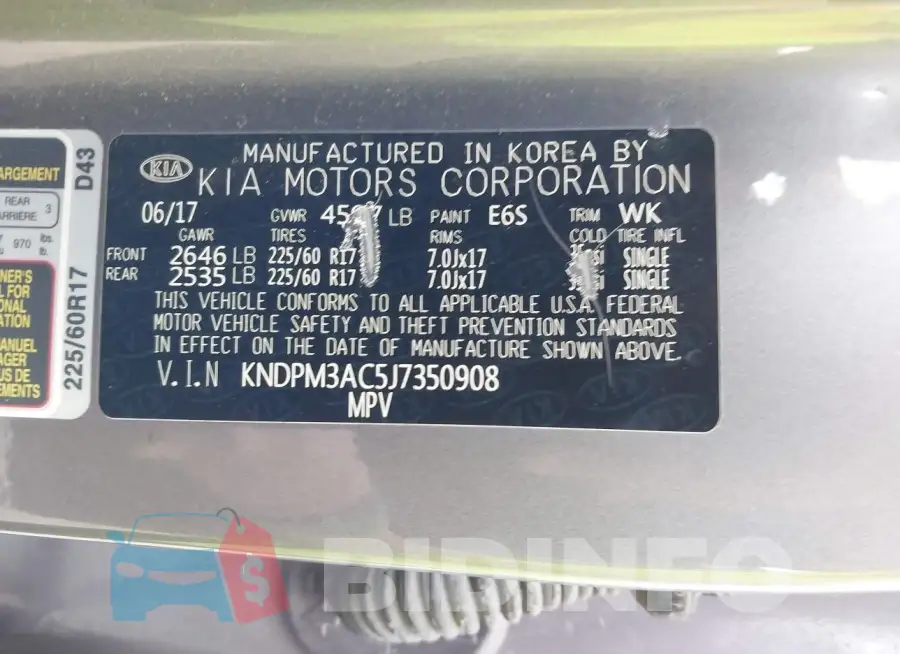KNDPM3AC5J7350908 Photo# 9