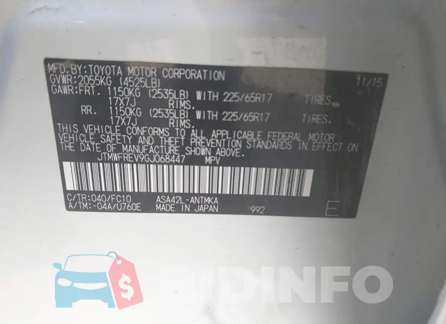 JTMWFREV9GJ068447 Photo# 9
