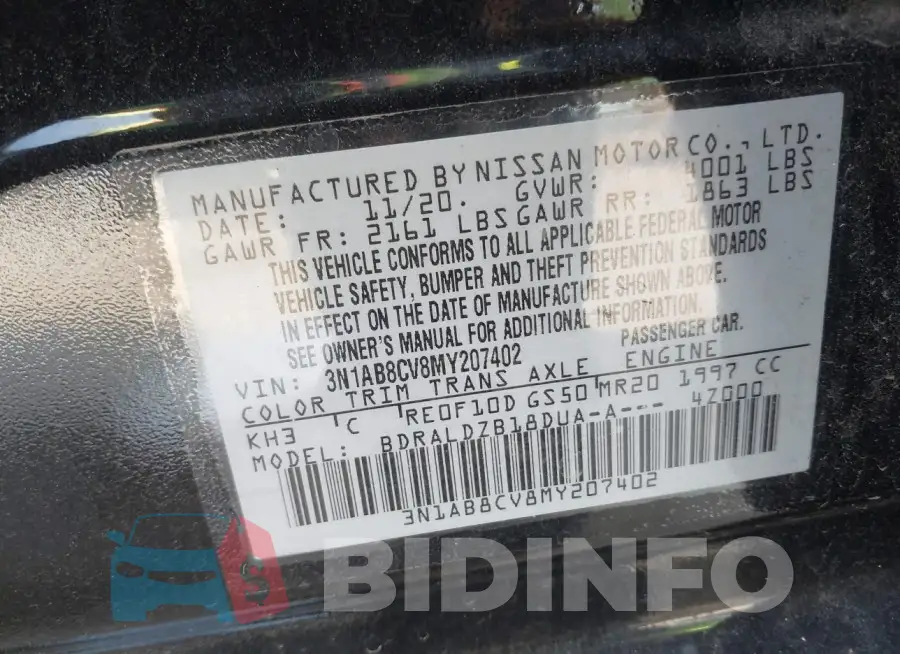 3N1AB8CV8MY207402 Photo# 9