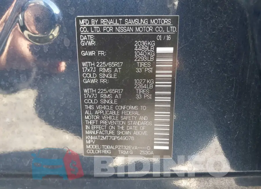 KNMAT2MT7GP649078 Photo# 9
