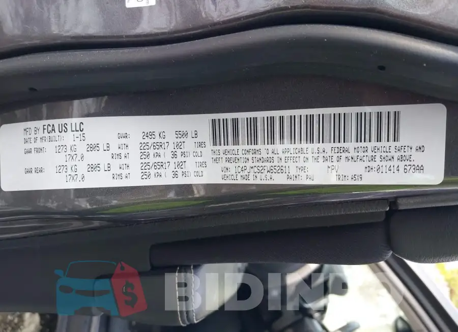 1C4PJMCS2FW652611 Photo# 9