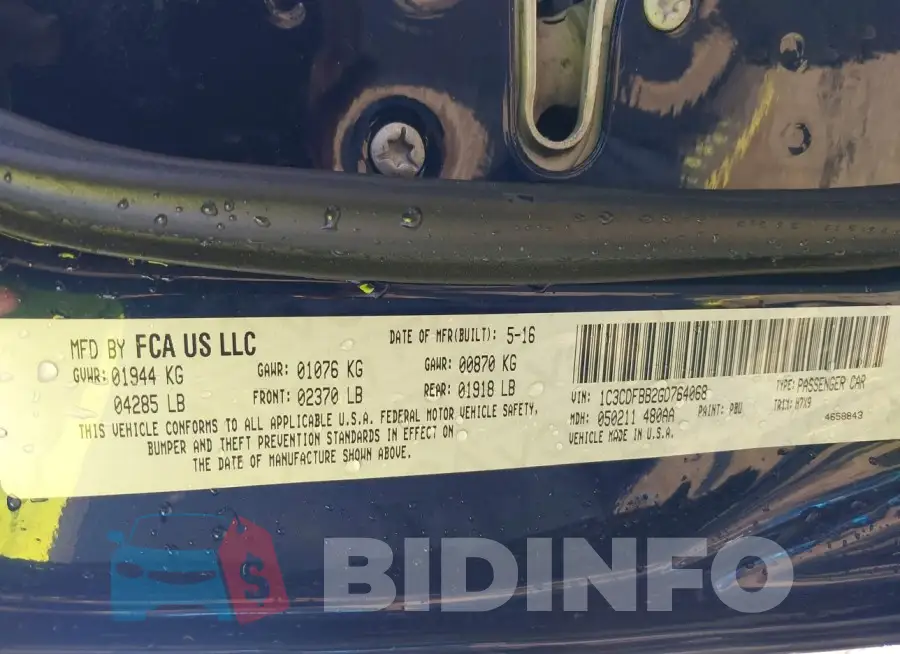 1C3CDFBB2GD764068 Photo# 9