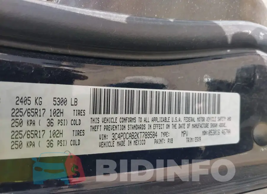3C4PDCAB2KT789584 Photo# 9