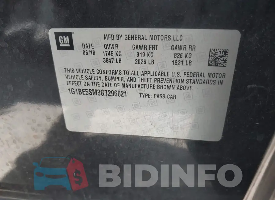1G1BE5SM3G7296021 Photo# 9