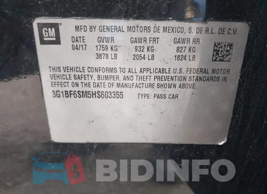 3G1BF6SM5HS603355 Photo# 9