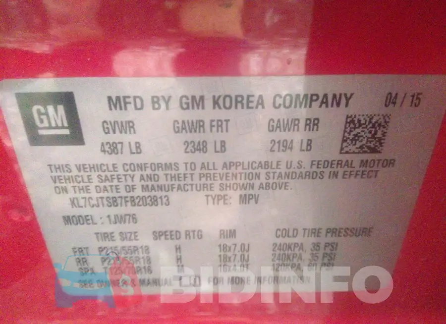 KL7CJTSB7FB203813 Photo# 9