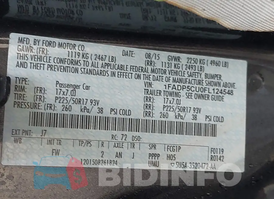 1FADP5CU0FL124548 Photo# 9