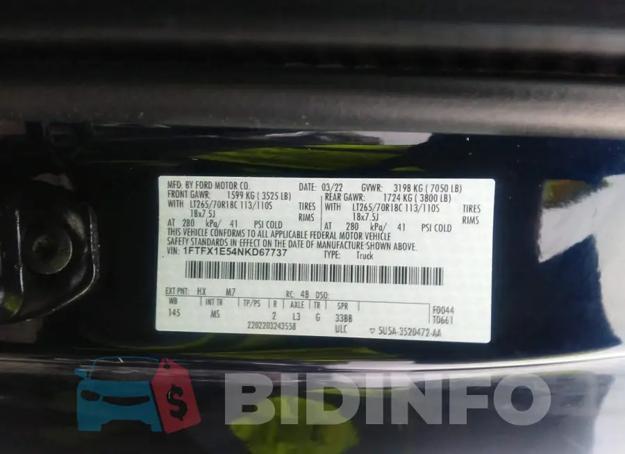 1FTFX1E54NKD67737 Photo# 9