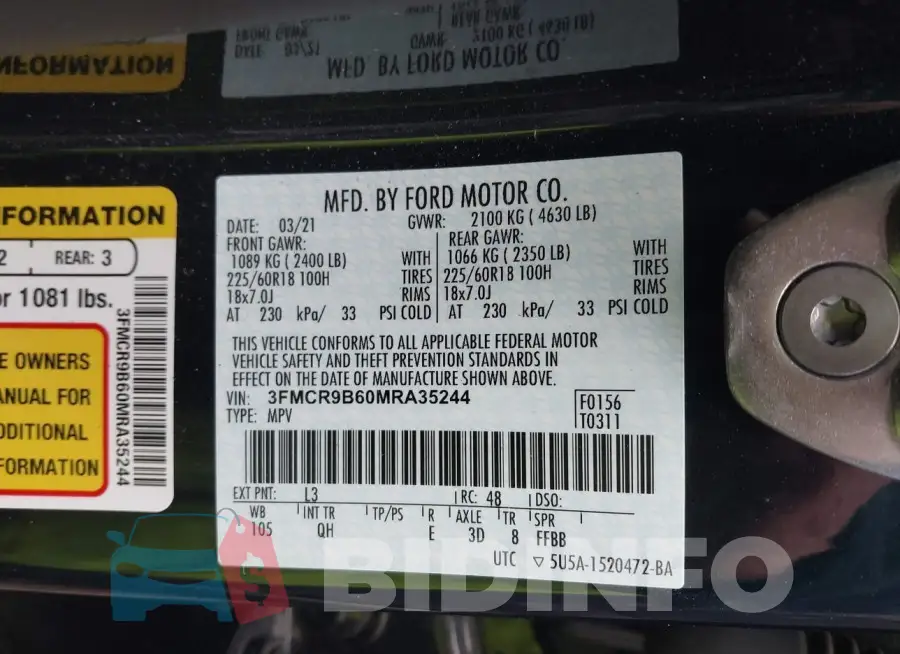 3FMCR9B60MRA35244 Photo# 9