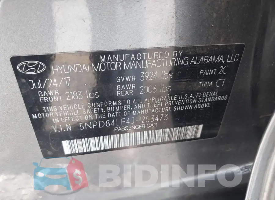 5NPD84LF4JH253473 Photo# 9