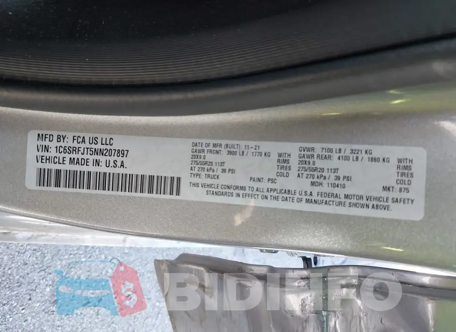 1C6SRFJT5NN207897 Photo# 9
