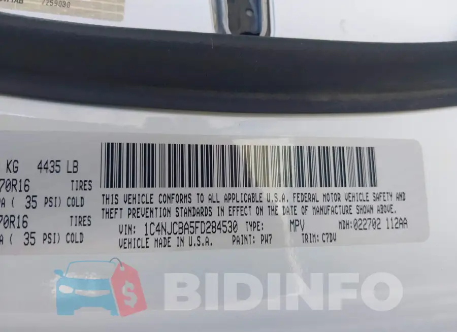 1C4NJCBA5FD284530 Photo# 9