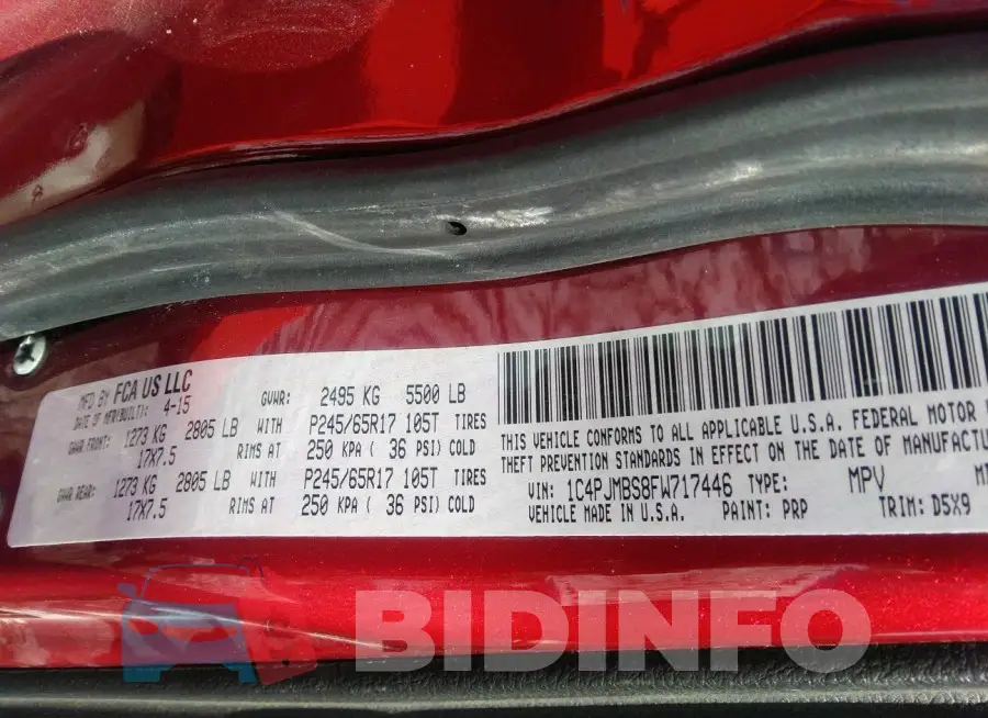 1C4PJMBS8FW717446 Photo# 9