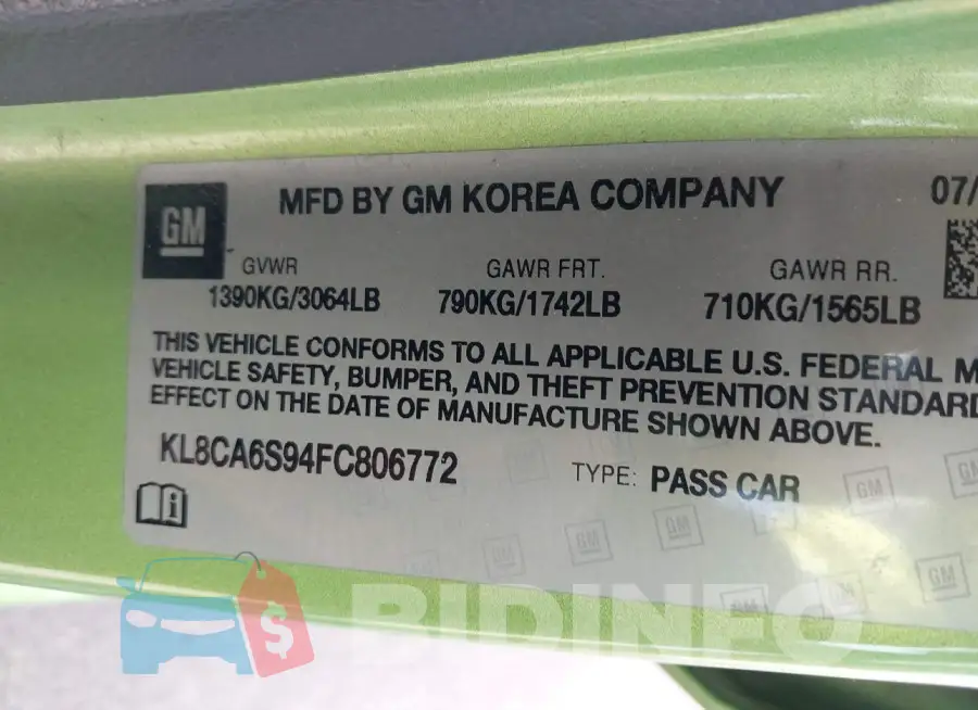 KL8CA6S94FC806772 Photo# 9