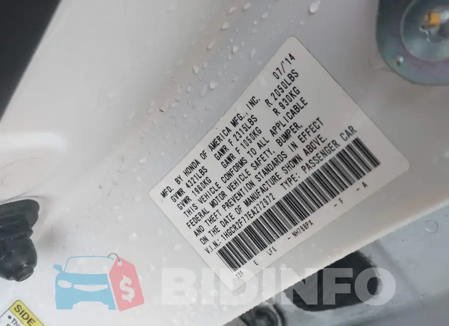 1HGCR2F77EA272972 Photo# 9