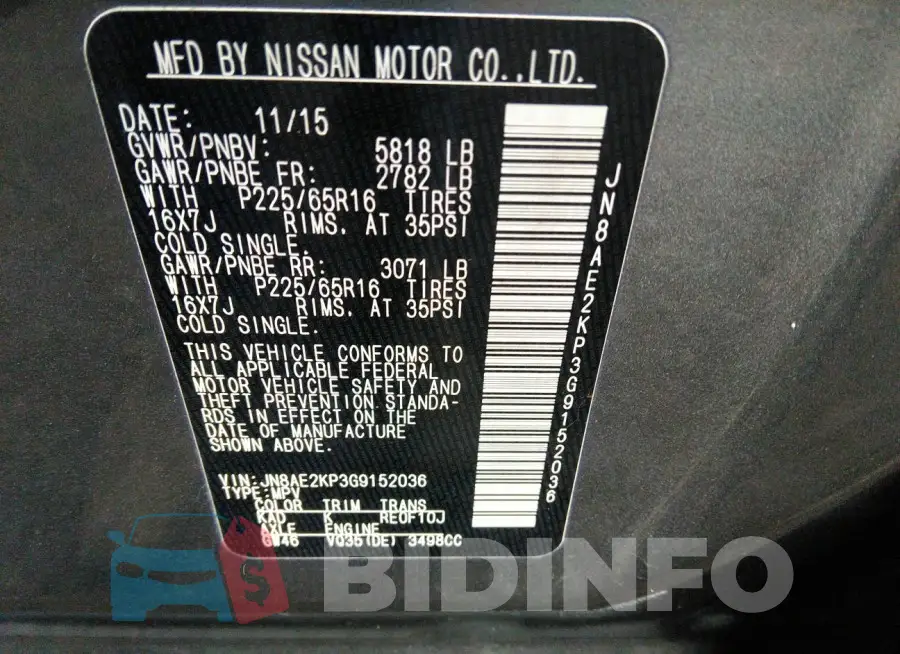 JN8AE2KP3G9152036 Photo# 9