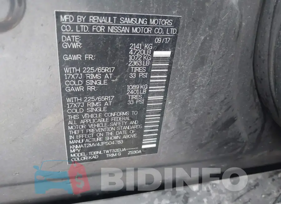 KNMAT2MV4JP504783 Photo# 9