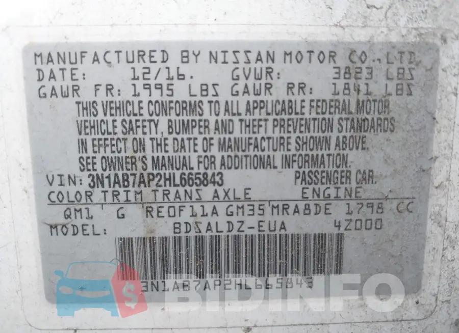 3N1AB7AP2HL665843 Photo# 9