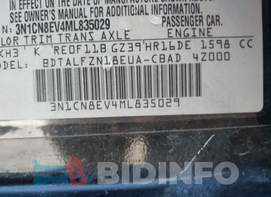 3N1CN8EV4ML835029 Photo# 9