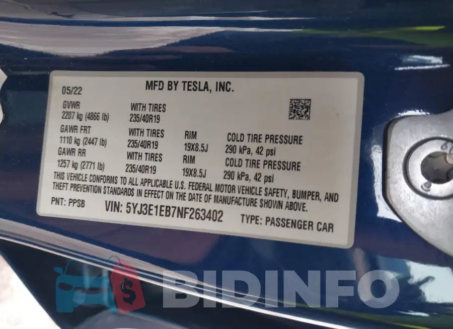 5YJ3E1EB7NF263402 Photo# 9