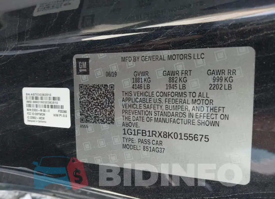 1G1FB1RX8K0155675 Photo# 9