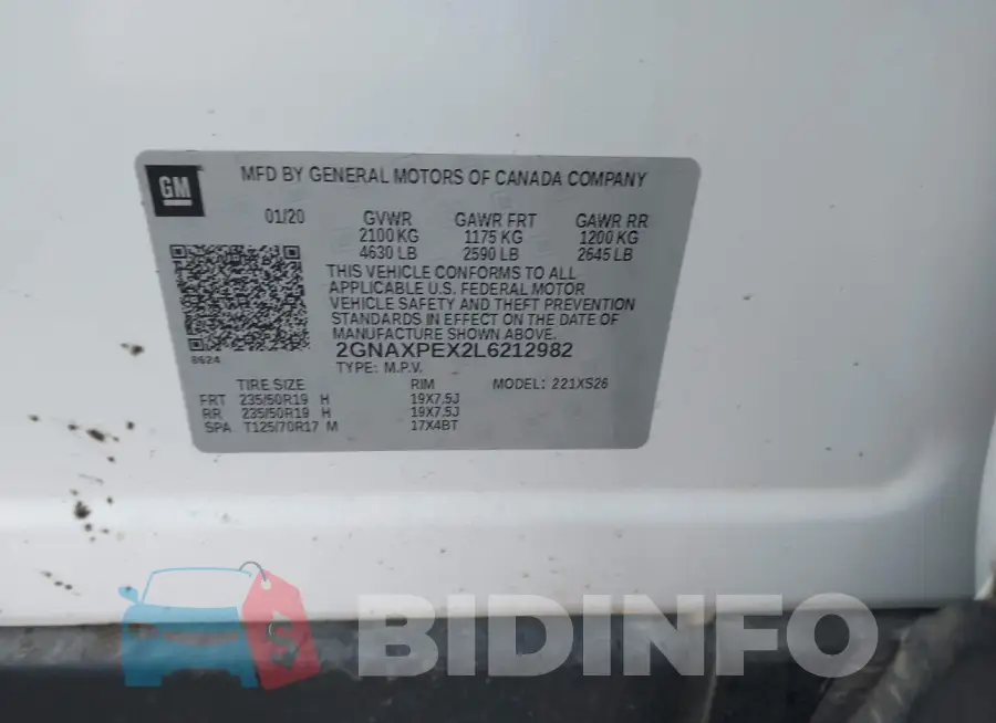 2GNAXPEX2L6212982 Photo# 9