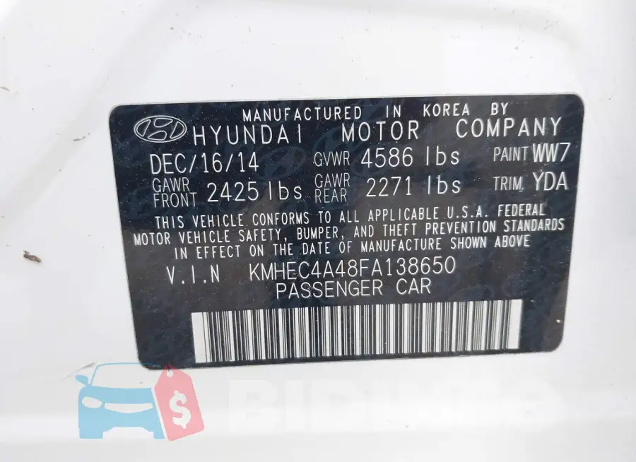 KMHEC4A48FA138650 Photo# 9