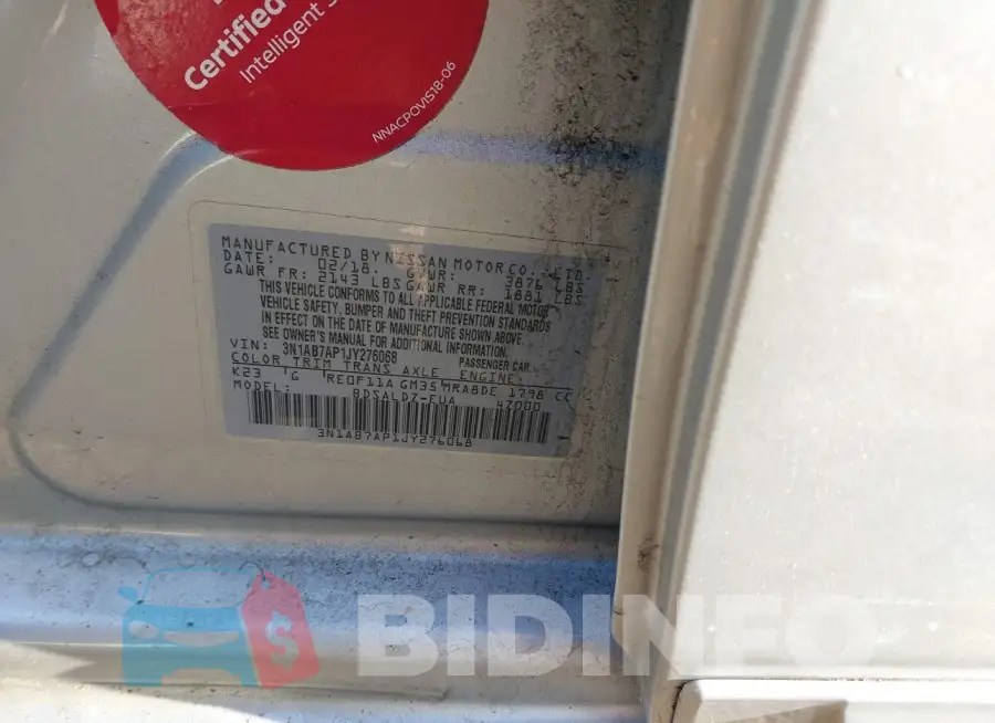3N1AB7AP1JY276068 Photo# 9