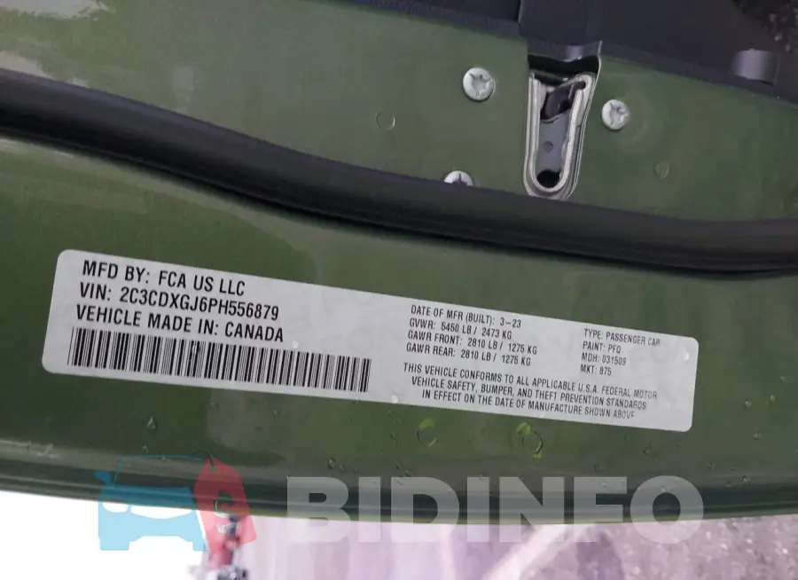 2C3CDXGJ6PH556879 Photo# 9