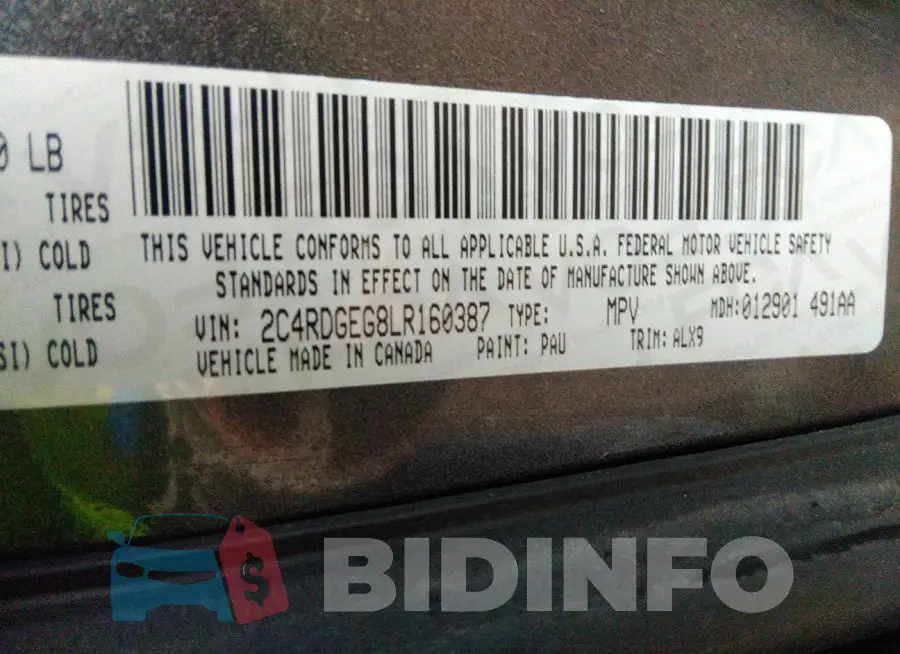 2C4RDGEG8LR160387 Photo# 9