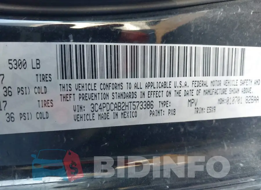 3C4PDCAB2HT573386 Photo# 9