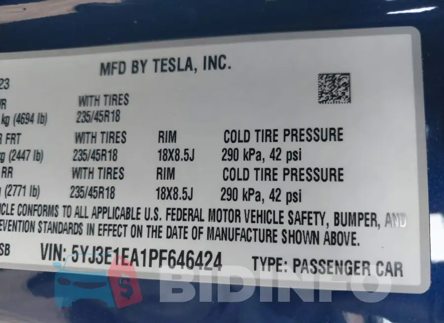 5YJ3E1EA1PF646424 Photo# 9