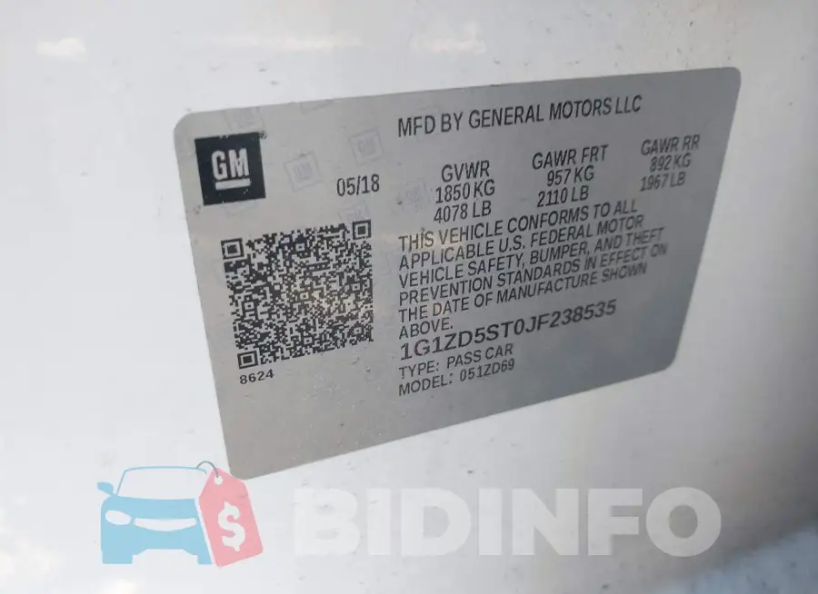1G1ZD5ST0JF238535 Photo# 9