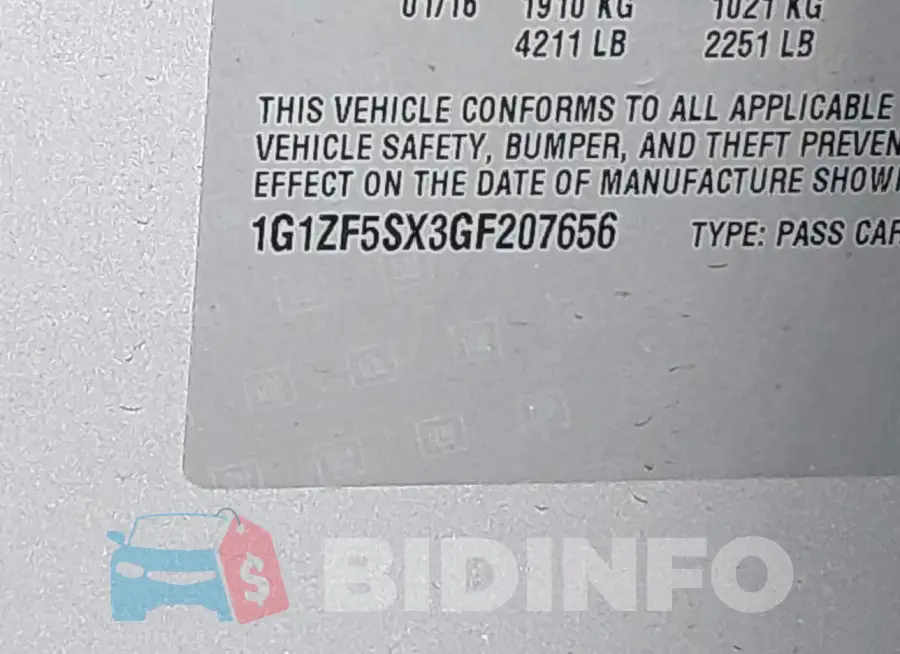 1G1ZF5SX3GF207656 Photo# 9