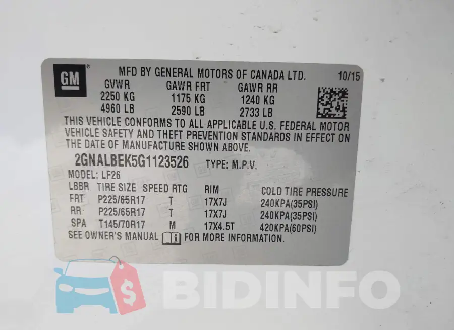 2GNALBEK5G1123526 Photo# 9