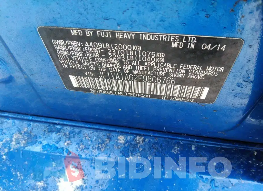 JF1VA1A62F9806766 Photo# 9
