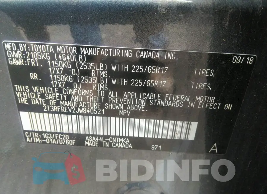 2T3RFREV2JW840521 Photo# 9