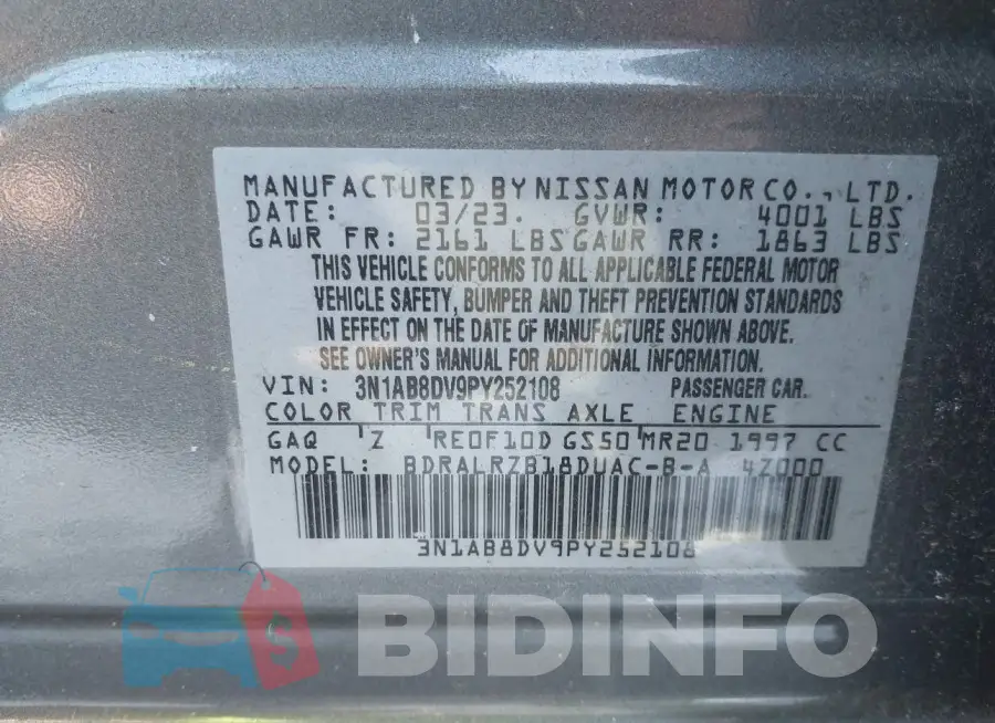 3N1AB8DV9PY252108 Photo# 9