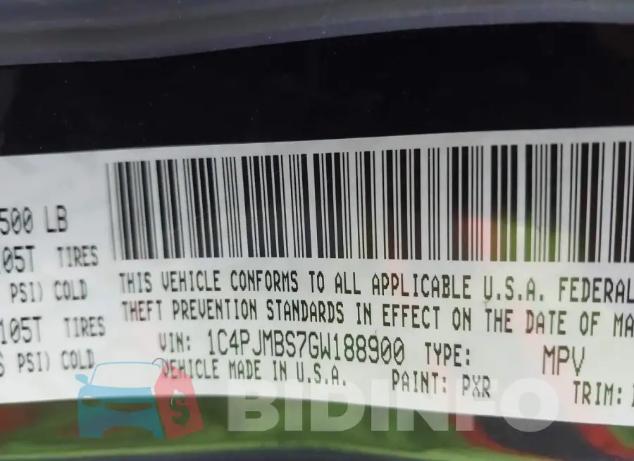 1C4PJMBS7GW188900 Photo# 9
