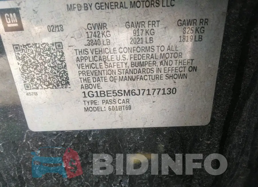 1G1BE5SM6J7177130 Photo# 9