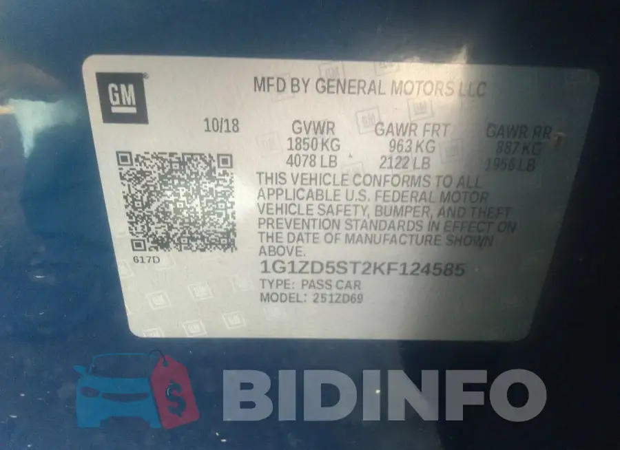 1G1ZD5ST2KF124585 Photo# 9