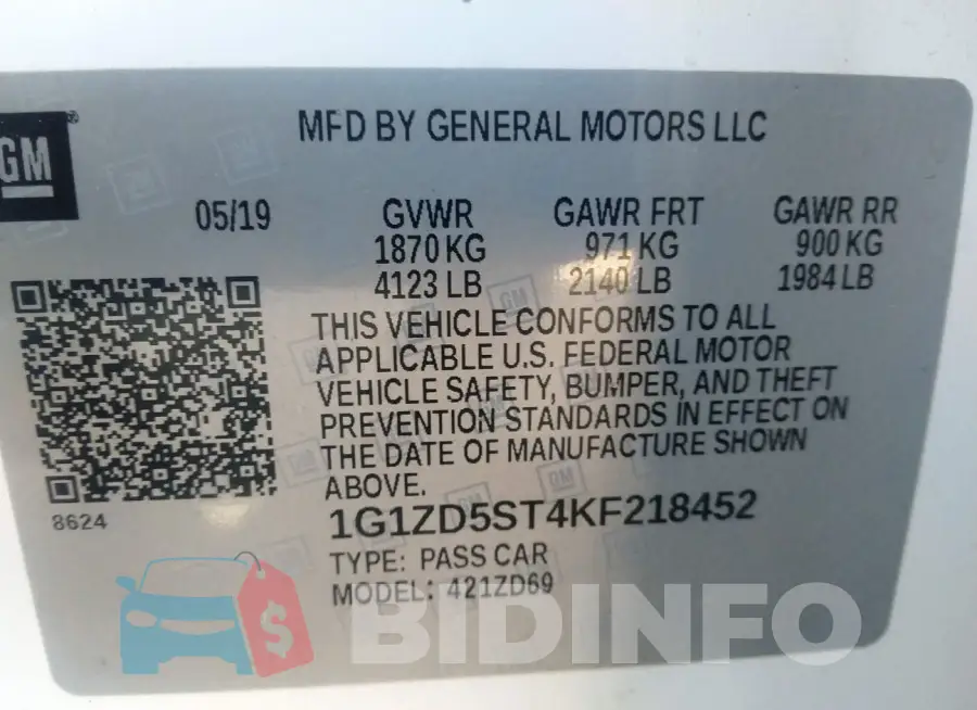 1G1ZD5ST4KF218452 Photo# 9