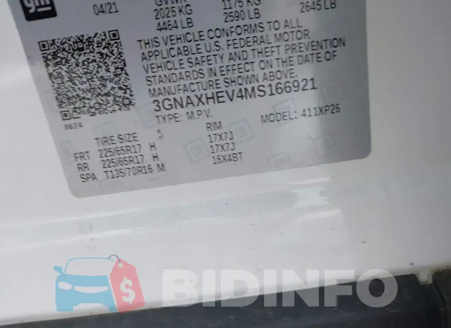 3GNAXHEV4MS166921 Photo# 9