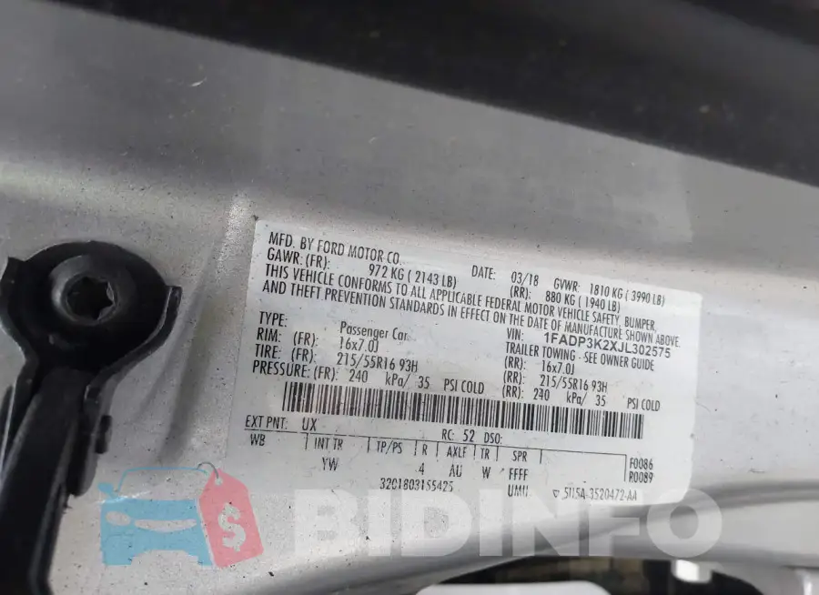 1FADP3K2XJL302575 Photo# 9