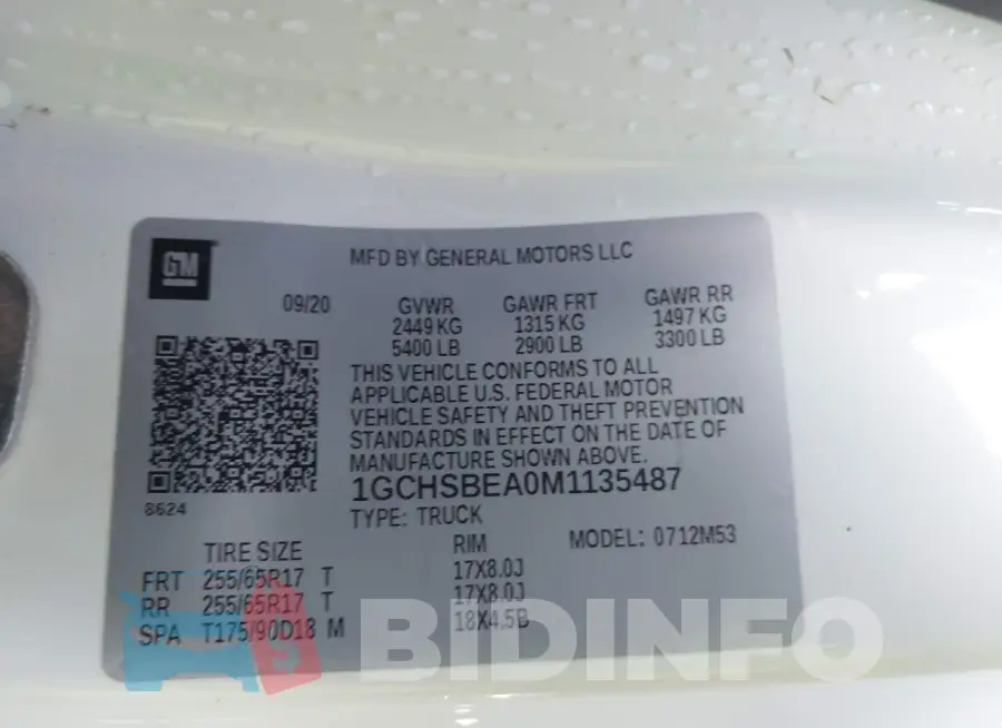 1GCHSBEA0M1135487 Photo# 9