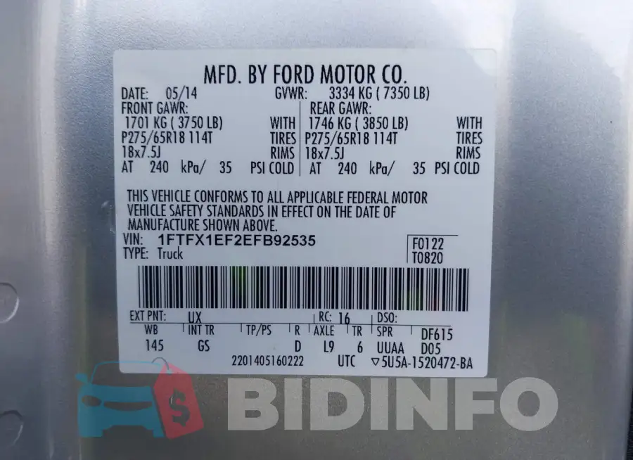 1FTFX1EF2EFB92535 Photo# 9