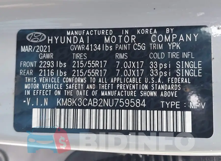 KM8K3CAB2NU759584 Photo# 9
