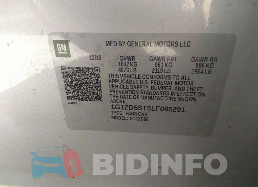 1G1ZD5ST5LF065291 Photo# 9