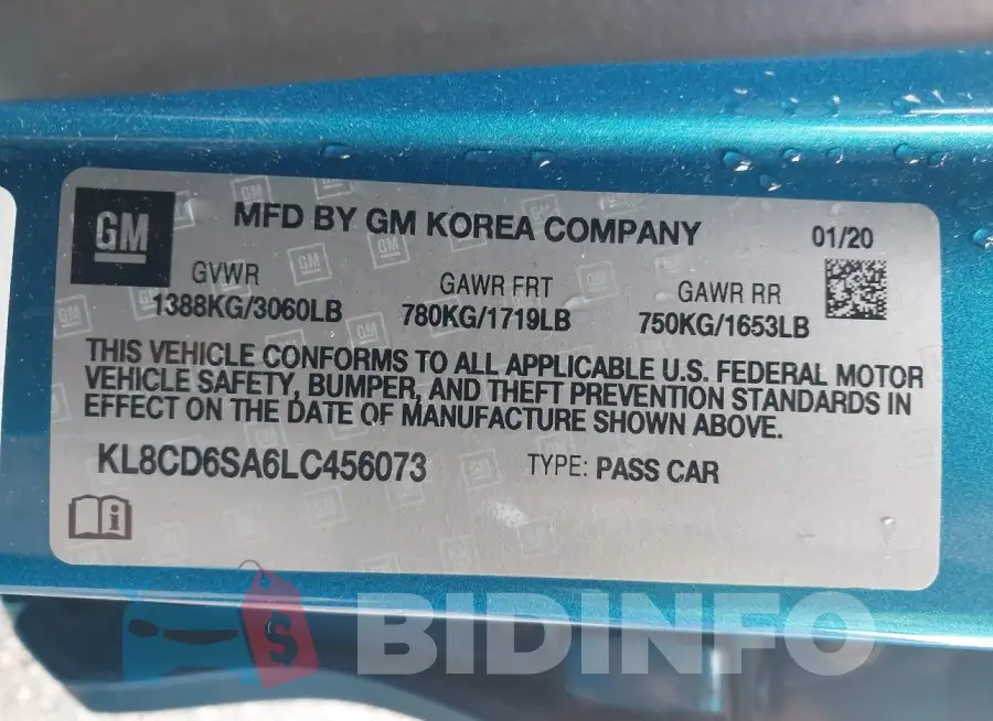 KL8CD6SA6LC456073 Photo# 9