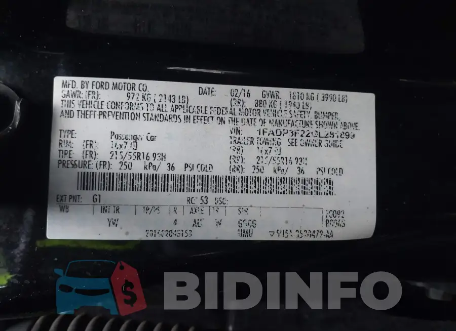 1FADP3F22GL281899 Photo# 9